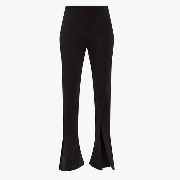 A.W.A.K.E. Mode crepe slit split hem slim leg trousers - Picture 2 of 2
